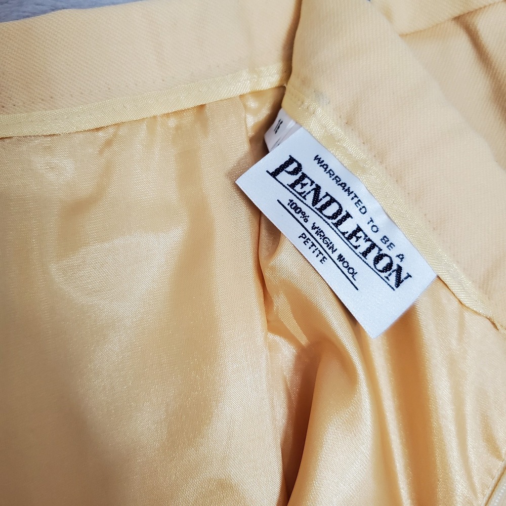 Pendleton Skirt & Blazer Set Women's Size 16 Petite 100% Virgin Wool Yellow EUC - Picture 15 of 15